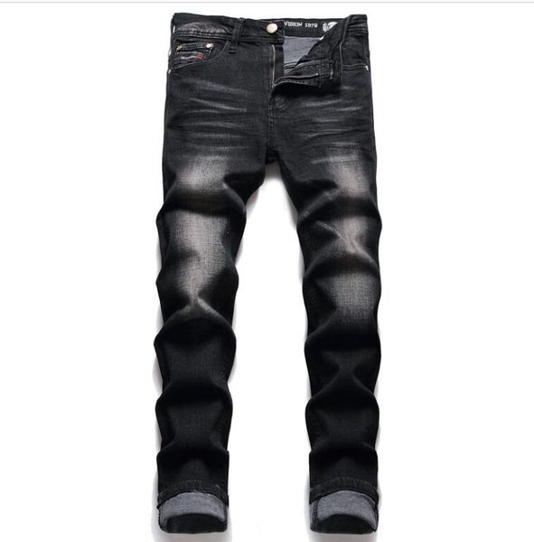 men's black jeans simple slim pencil pants denim cotton men casual jean trousers mm33gg01, Blue
men's black jeans simple slim pencil pants denim cotton men casual jean trousers mm33gg01, Blue