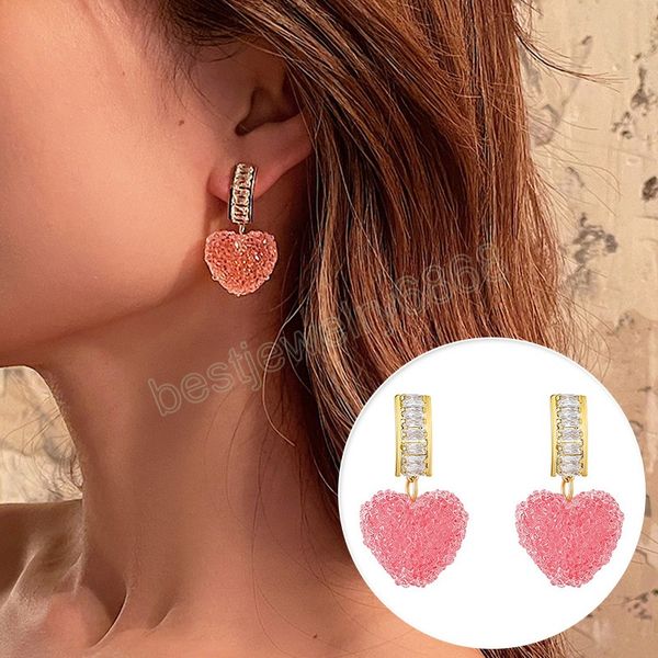 fashion big pink heart dangle earrings for women elegant shiny full rhinestone crystal drop earrings bride wedding jewelry, Silver
fashion big pink heart dangle earrings for women elegant shiny full rhinestone crystal drop earrings bride wedding jewelry, Silver