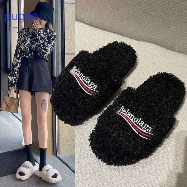 designer ba lenciaga winter slippers online shop wearing woolen slippers outside women's new open toe embroider khhr, Black
designer ba lenciaga winter slippers online shop wearing woolen slippers outside women's new open toe embroider khhr, Black