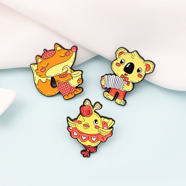 cute animal band brooches 3pcs set cartoon bear accordion fox saxophone chick singing enamel painting badges for girls alloy pin jewelry, Gray
cute animal band brooches 3pcs set cartoon bear accordion fox saxophone chick singing enamel painting badges for girls alloy pin jewelry, Gray
