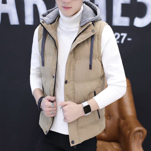 men's vests korean men's trend autumn winter down cotton campshoulder casual sleeveless jacket coat boys' youth vest 220930, Black;white
men's vests korean men's trend autumn winter down cotton campshoulder casual sleeveless jacket coat boys' youth vest 220930, Black;white