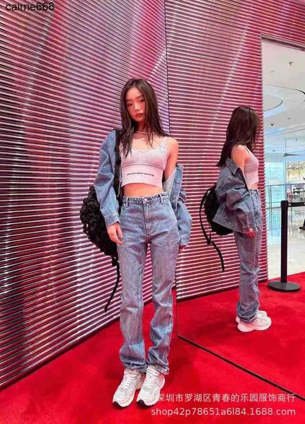 designer women's jeans spring new simple pocket zipper washed high waist straight alexanders tube casual denim pants women wangs, Blue
designer women's jeans spring new simple pocket zipper washed high waist straight alexanders tube casual denim pants women wangs, Blue