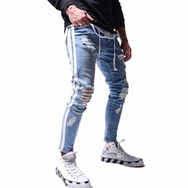men's jeans men's skinny ripped men pants pencil biker side striped destroyed hole hip hop slim fit man stretchy jean printmen, Blue
men's jeans men's skinny ripped men pants pencil biker side striped destroyed hole hip hop slim fit man stretchy jean printmen, Blue
