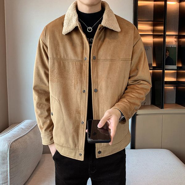 korean fashion autumn winter jacket men streetwear trucker jackets slim fit fur collar casual jackets with singe inner pockets, Black;brown
korean fashion autumn winter jacket men streetwear trucker jackets slim fit fur collar casual jackets with singe inner pockets, Black;brown