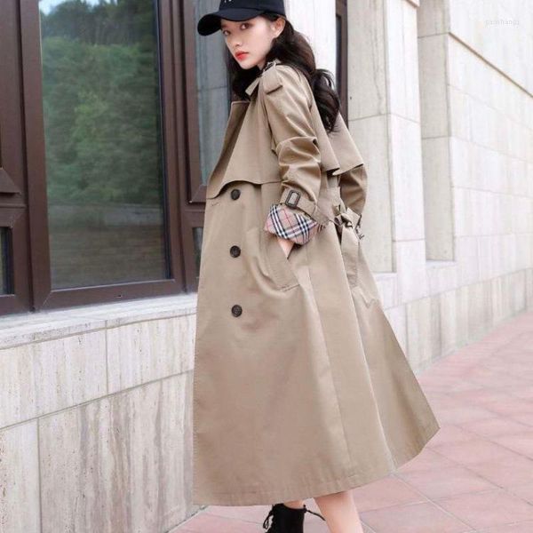 women's trench autumn mid long british style women's wear 2022 small casual windbreaker, Tan;black
women's trench autumn mid long british style women's wear 2022 small casual windbreaker, Tan;black