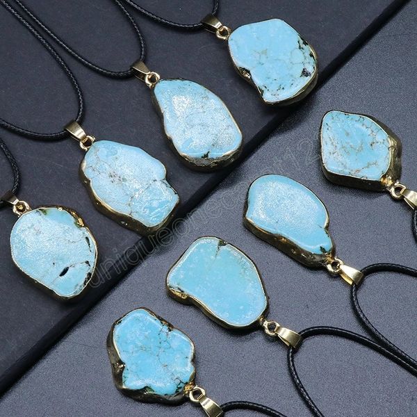 big size blue turquoises pendant necklace for women men irregular pendulum nuggets howlite stone necklace reiki healing, Silver
big size blue turquoises pendant necklace for women men irregular pendulum nuggets howlite stone necklace reiki healing, Silver