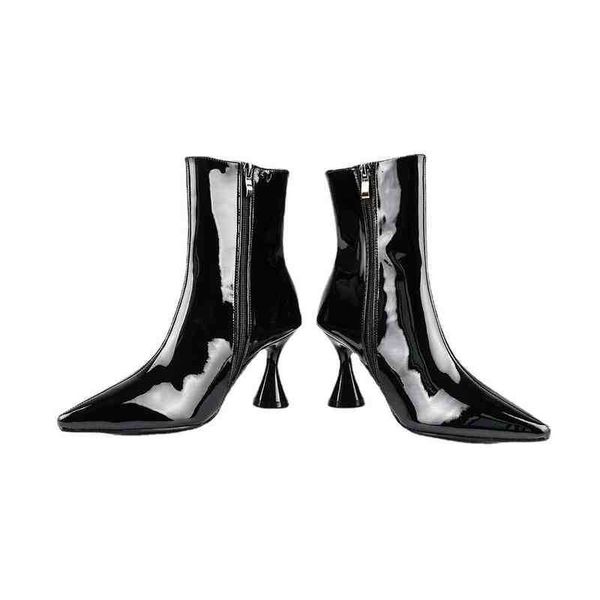 designer boots for women fashion pointed leather candy color overshoot solid medium thin heel 220705, Black
designer boots for women fashion pointed leather candy color overshoot solid medium thin heel 220705, Black