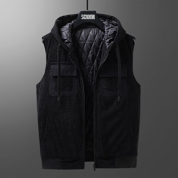 men's vests autumn and winter youth handsome versatile thickened warm casual hooded vest men's trend korean fashion corduroy coat, Black;white
men's vests autumn and winter youth handsome versatile thickened warm casual hooded vest men's trend korean fashion corduroy coat, Black;white
