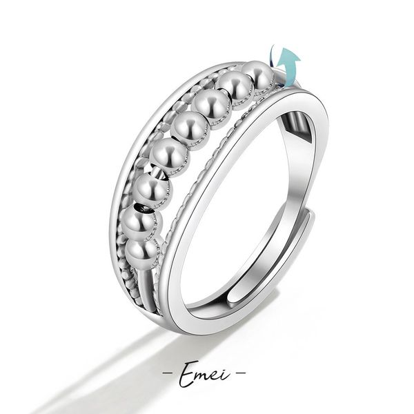 anti anxiety band rings for women adjustable spinner ring with beads fashion jewelry, Silver
anti anxiety band rings for women adjustable spinner ring with beads fashion jewelry, Silver
