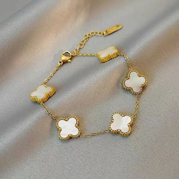 bangle double side clover charm bracelet gold plating stainless steel jewelry for women, Black
bangle double side clover charm bracelet gold plating stainless steel jewelry for women, Black