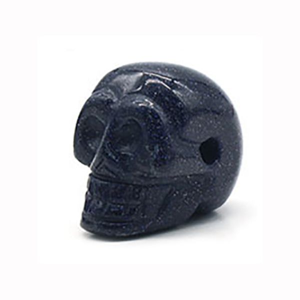 23mm natural blue goldstone hand carved crystal gemstone human skull head carving sculpture, Black
23mm natural blue goldstone hand carved crystal gemstone human skull head carving sculpture, Black
