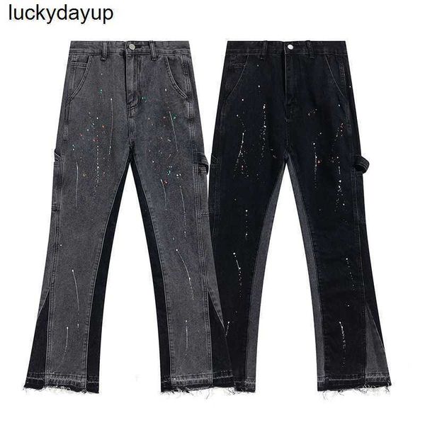 women's jeans designer trendy galery dept stretch jeans straight tube splash dot pants men fashion streetwear jeans, Blue
women's jeans designer trendy galery dept stretch jeans straight tube splash dot pants men fashion streetwear jeans, Blue