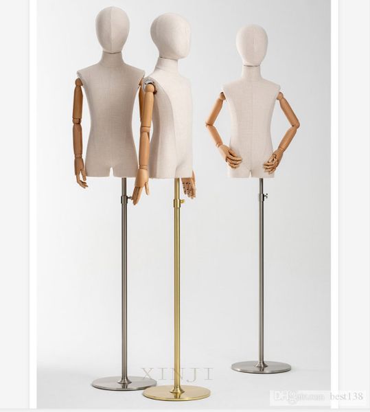 new style fabric mannequin child model golden and silver base flexible hand for display, Khaki
new style fabric mannequin child model golden and silver base flexible hand for display, Khaki