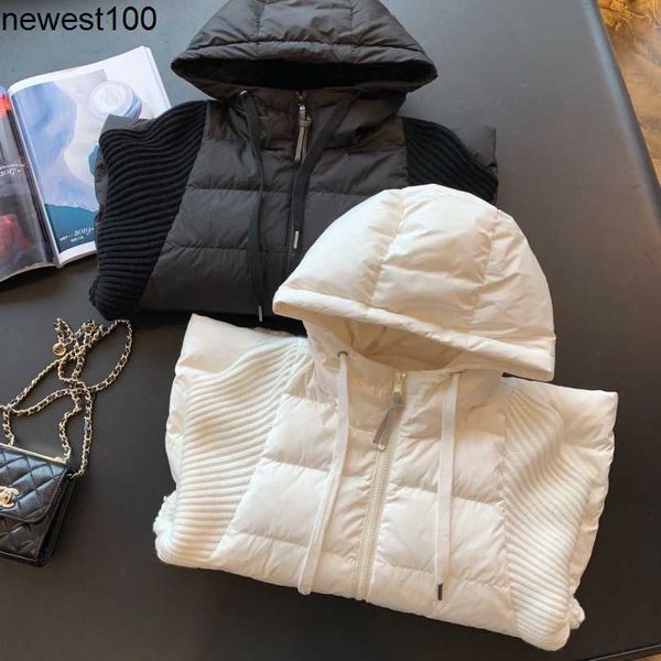 designer women's down parkas white balencaigass goose down lightweight warm down knitted splicing hooded, Black
designer women's down parkas white balencaigass goose down lightweight warm down knitted splicing hooded, Black