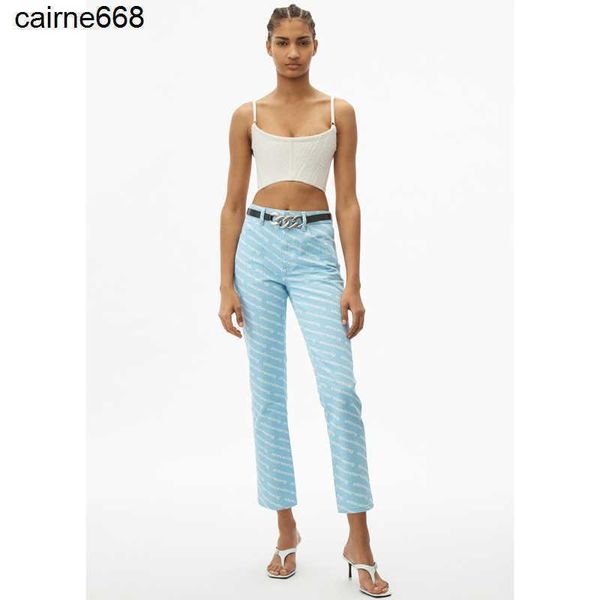 designer women's jeans new women's alexanders high waist print small wangs straight cropped jeans, Blue
designer women's jeans new women's alexanders high waist print small wangs straight cropped jeans, Blue