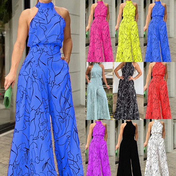 women's jumpsuits & rompers 2023 summer european and american women's elegant waist tie sleeveless hanging neck pants printed jump, Black;white
women's jumpsuits & rompers 2023 summer european and american women's elegant waist tie sleeveless hanging neck pants printed jump, Black;white