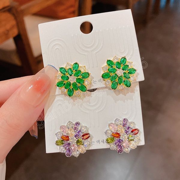 2pcs cubic zirconia flower stud earrings 925 silver needle piercing earrings green colorful luxury accessories for girls gift, Golden;silver
2pcs cubic zirconia flower stud earrings 925 silver needle piercing earrings green colorful luxury accessories for girls gift, Golden;silver