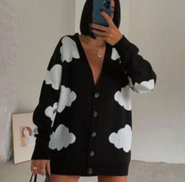 women cardigan v-neck sweater puff dress female long sleeve wool knitted solid soft, White;black
women cardigan v-neck sweater puff dress female long sleeve wool knitted solid soft, White;black