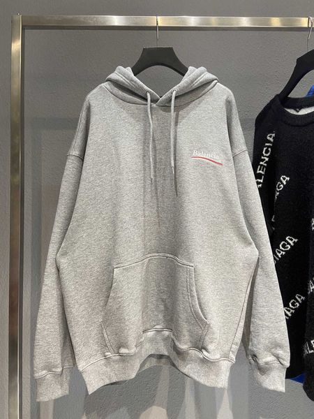 b cola embroidered terry paris band loose grey high texture hoodie, Black 
b cola embroidered terry paris band loose grey high texture hoodie, Black