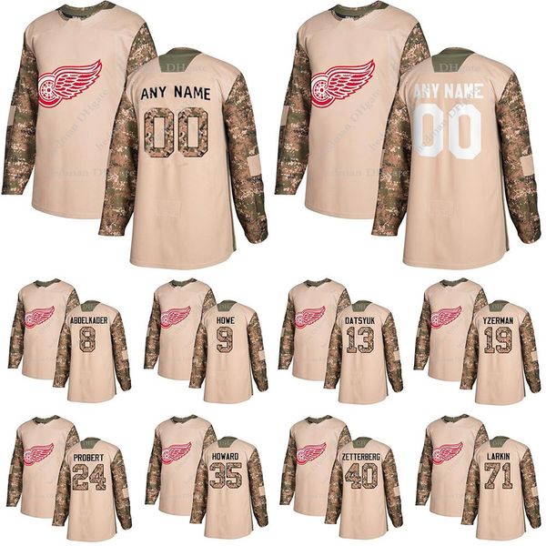 college wears detroit red wings camo veterans day practice jerseys 19 steve yzerman 71 larkin 13 pavel datsyuk custom any number any name ho, Black
college wears detroit red wings camo veterans day practice jerseys 19 steve yzerman 71 larkin 13 pavel datsyuk custom any number any name ho, Black