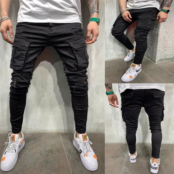 new black biker cargo jeans men multi-pocket slim fit joggers trousers mens ripped hole motorcycle streetwear denim pencil pants254l, Blue
new black biker cargo jeans men multi-pocket slim fit joggers trousers mens ripped hole motorcycle streetwear denim pencil pants254l, Blue
