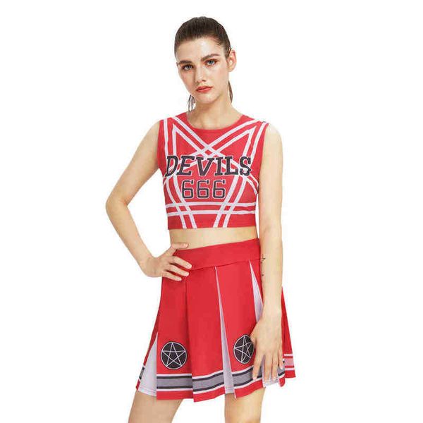 women's tracksuits devils 666 cheerleading come for adults deinfluencer cosplay uniform red sleeveless cheerleader pleated skirt dress, Gray
women's tracksuits devils 666 cheerleading come for adults deinfluencer cosplay uniform red sleeveless cheerleader pleated skirt dress, Gray