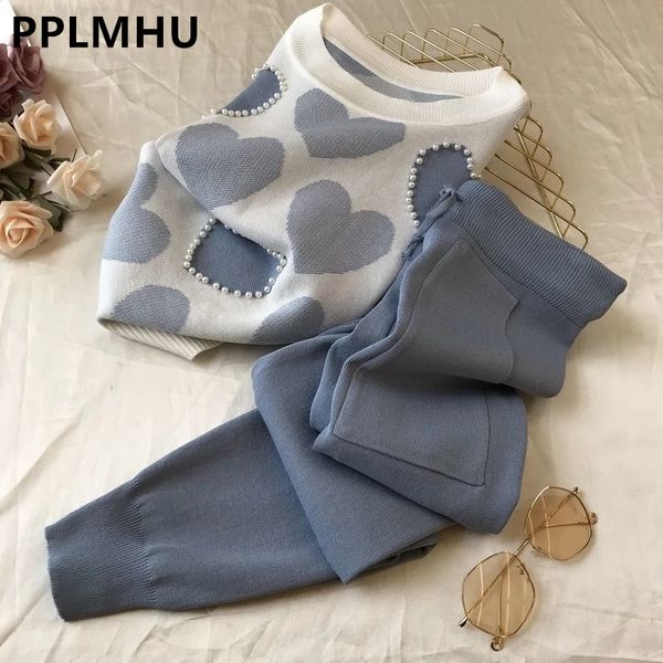 women's two piece pants men's tracksuits korean love printed knitted 2 piece set women short sleeve beading sweater s jogging pan, White
women's two piece pants men's tracksuits korean love printed knitted 2 piece set women short sleeve beading sweater s jogging pan, White