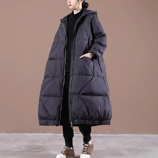 women's down parkas fluffy down coats winter literary retro loosed warm duck coat female oversized hooded thick parkas f2591 220930, Black
women's down parkas fluffy down coats winter literary retro loosed warm duck coat female oversized hooded thick parkas f2591 220930, Black