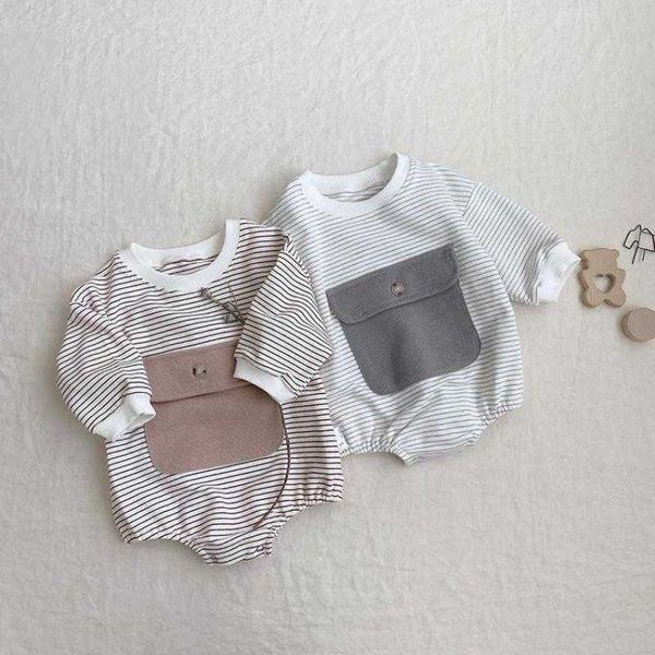 rompers infant boy fashion striped bodysuit baby big pocket long sleeves cotton jumpsuit girls autumn new arrival outfits one piece j220922, Blue
rompers infant boy fashion striped bodysuit baby big pocket long sleeves cotton jumpsuit girls autumn new arrival outfits one piece j220922, Blue
