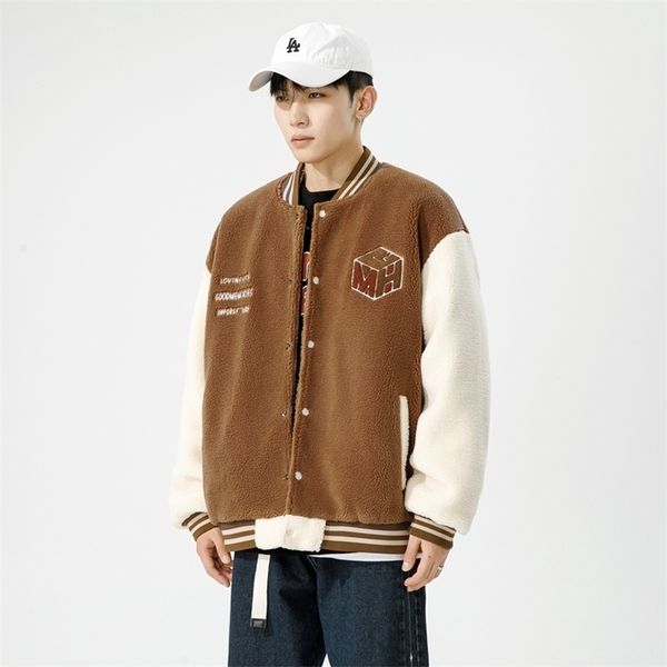 mens jackets winter oversized faux lamb fur bomber jacket streetwear men warm fashion coat korean trend fleece baseball jacket 221006, Black;brown
mens jackets winter oversized faux lamb fur bomber jacket streetwear men warm fashion coat korean trend fleece baseball jacket 221006, Black;brown