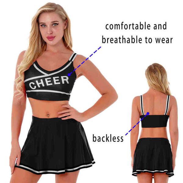 women's tracksuits womens cheerleading outfits role play cheer come letter printing striped shoulder straps v neck crop with pleated sk, Gray
women's tracksuits womens cheerleading outfits role play cheer come letter printing striped shoulder straps v neck crop with pleated sk, Gray