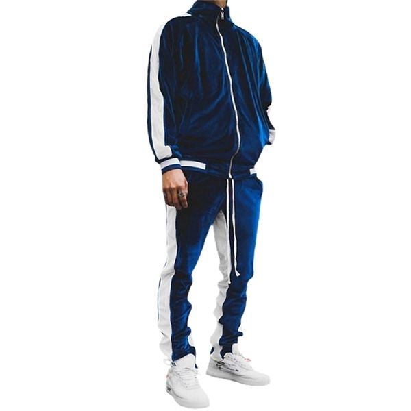 men's tracksuits 2 piece set tracksuit men spring autumn striped jackets sweatshirts pocket pants casual gold velvet suit sport jogging, Gray
men's tracksuits 2 piece set tracksuit men spring autumn striped jackets sweatshirts pocket pants casual gold velvet suit sport jogging, Gray