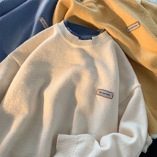 korean fashion knitted sweater men pullover sweaters streetwear fashion clothing jumper autumn winter clothes trends, White;black
korean fashion knitted sweater men pullover sweaters streetwear fashion clothing jumper autumn winter clothes trends, White;black