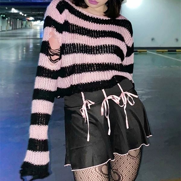 women's sweaters y2k punk gothic long sweater women's loose hollow knitted sweater oversized striped ripped pullover aesthetic jum, White;black
women's sweaters y2k punk gothic long sweater women's loose hollow knitted sweater oversized striped ripped pullover aesthetic jum, White;black