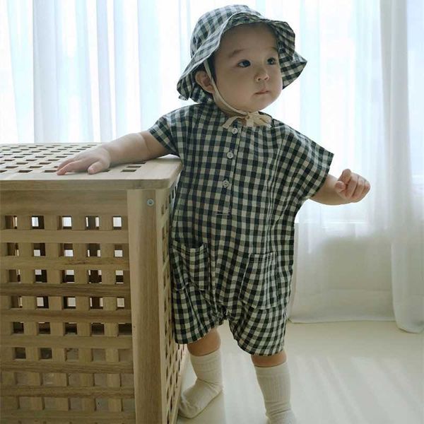 rompers baby girl summer fashion solid two pockets sleeveless jumpsuit toddler boy new plaid loose cotton romper kid outfits j220922, Blue
rompers baby girl summer fashion solid two pockets sleeveless jumpsuit toddler boy new plaid loose cotton romper kid outfits j220922, Blue