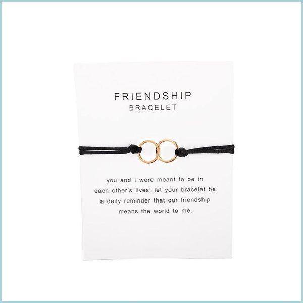 charm bracelets wish card friendship double rings bracelets for women men handmade black red rope chain adjustable kids jewe vipjewel dhwrg, Golden;silver
charm bracelets wish card friendship double rings bracelets for women men handmade black red rope chain adjustable kids jewe vipjewel dhwrg, Golden;silver