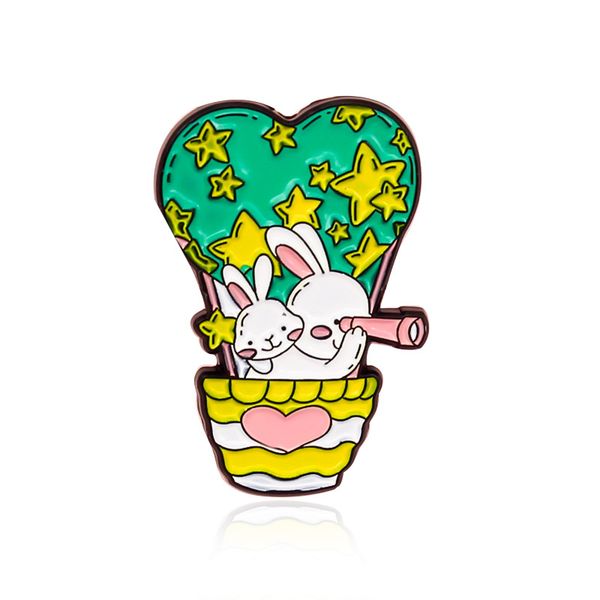 cartoon air balloon brooch pins cute rabbit with binoculars alloy enamel paint badges for women accessories, Gray
cartoon air balloon brooch pins cute rabbit with binoculars alloy enamel paint badges for women accessories, Gray