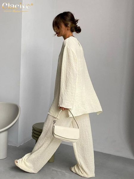 women's two piece pants men's tracksuits clacive fashion loose 2 piece pants set women casual long sleeve t shrit matching wide tr, White
women's two piece pants men's tracksuits clacive fashion loose 2 piece pants set women casual long sleeve t shrit matching wide tr, White