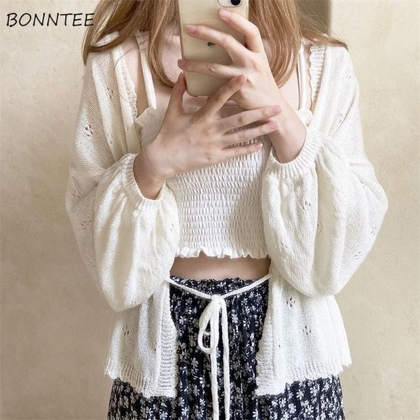 women's knits tees cardigan women lace up vintage sweet ulzzang students summer all-match soft solid elegant loose leisure female ins 2, White
women's knits tees cardigan women lace up vintage sweet ulzzang students summer all-match soft solid elegant loose leisure female ins 2, White