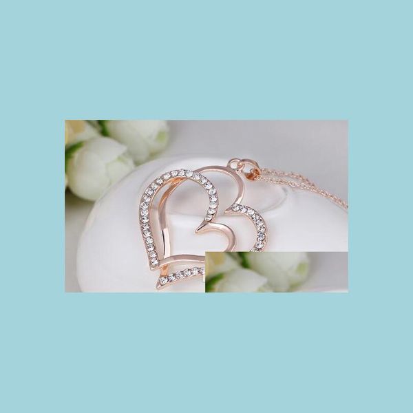 pendant necklaces summer style crystal double heart pendant necklace rose gold luxury love necklaces valentines day wedding vipjewel dhvkz, Silver
pendant necklaces summer style crystal double heart pendant necklace rose gold luxury love necklaces valentines day wedding vipjewel dhvkz, Silver
