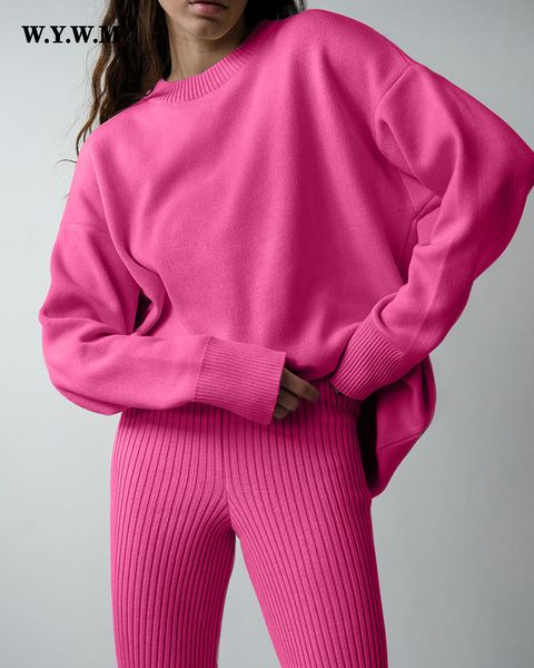 women's two piece pants men's tracksuits wywm winter thick set women knitted 2 pieces suit o neck sweater pit streaks high waist l, White
women's two piece pants men's tracksuits wywm winter thick set women knitted 2 pieces suit o neck sweater pit streaks high waist l, White