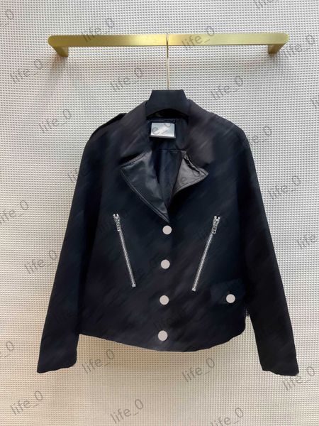 brand women jackets double zipper design metal coats patchwork leather lapels outerwear casual fashion womens jacket, Black;brown
brand women jackets double zipper design metal coats patchwork leather lapels outerwear casual fashion womens jacket, Black;brown