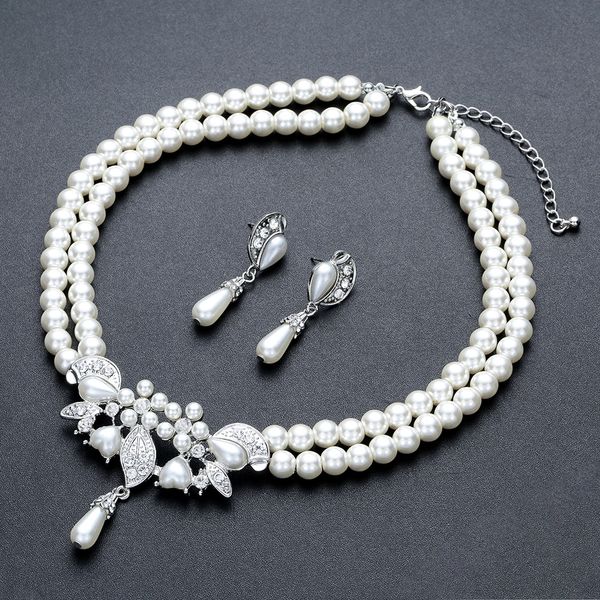 classic bridal pearls jewelry sets rhinestone pearl drop necklaces earrings wedding accessories for women gifts prom party 2023, White
classic bridal pearls jewelry sets rhinestone pearl drop necklaces earrings wedding accessories for women gifts prom party 2023, White