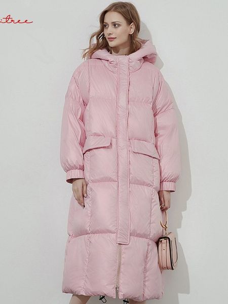 women's down parkas fashion thicker warm long 90 duck coat winter fluffy coats pink hooded outerwear wy976 220930, Black
women's down parkas fashion thicker warm long 90 duck coat winter fluffy coats pink hooded outerwear wy976 220930, Black