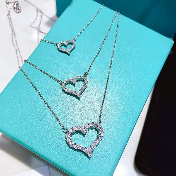 7a fashion designer women's necklace with diamond heart pendant highquality aaaaa girl lover christmas gift box, Silver
7a fashion designer women's necklace with diamond heart pendant highquality aaaaa girl lover christmas gift box, Silver