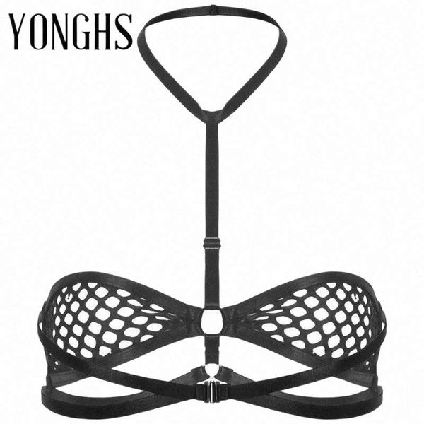 womens erotic lingerie fishnet bra for hollow out halter neck backless bare breast caged wire-unlined bra z411#, Red;black
womens erotic lingerie fishnet bra for hollow out halter neck backless bare breast caged wire-unlined bra z411#, Red;black
