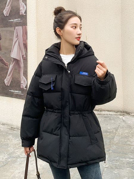 women's down parkas autumn winter hooded puffer jacket women oversized thick warm parkas woman slim solid korean cotton padded coats 22, Black
women's down parkas autumn winter hooded puffer jacket women oversized thick warm parkas woman slim solid korean cotton padded coats 22, Black