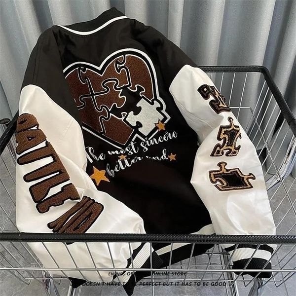 mens jackets spring and autumn retro quilted embroidered baseball uniform jacket men women loose br street couples shirt 220930, Black;brown
mens jackets spring and autumn retro quilted embroidered baseball uniform jacket men women loose br street couples shirt 220930, Black;brown