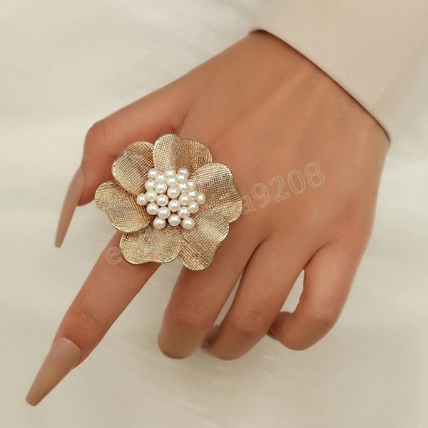 korean fashion gold flower pearl ring for women girl temperament big bridal wedding rings party jewelry gift, Silver
korean fashion gold flower pearl ring for women girl temperament big bridal wedding rings party jewelry gift, Silver