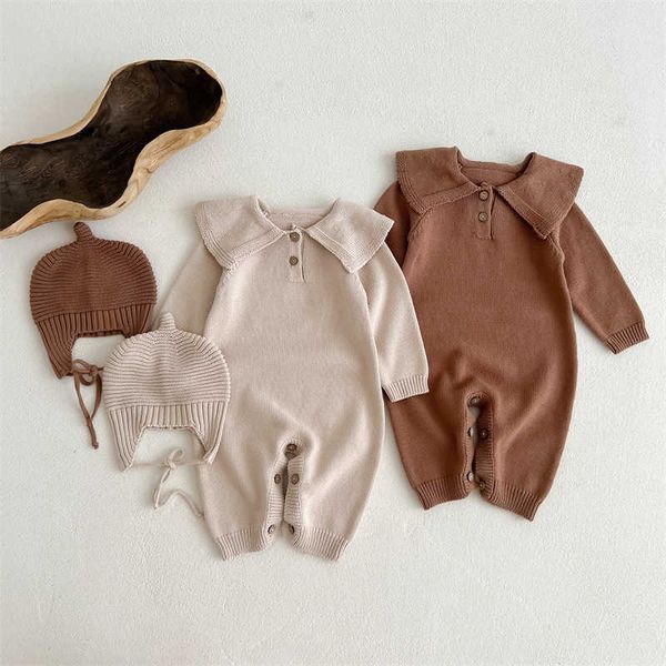 rompers kid new solid sweater turndown collar romper baby girl knitting cotton jumpsuit one piece with simple soft lace up cap j220922, Blue
rompers kid new solid sweater turndown collar romper baby girl knitting cotton jumpsuit one piece with simple soft lace up cap j220922, Blue